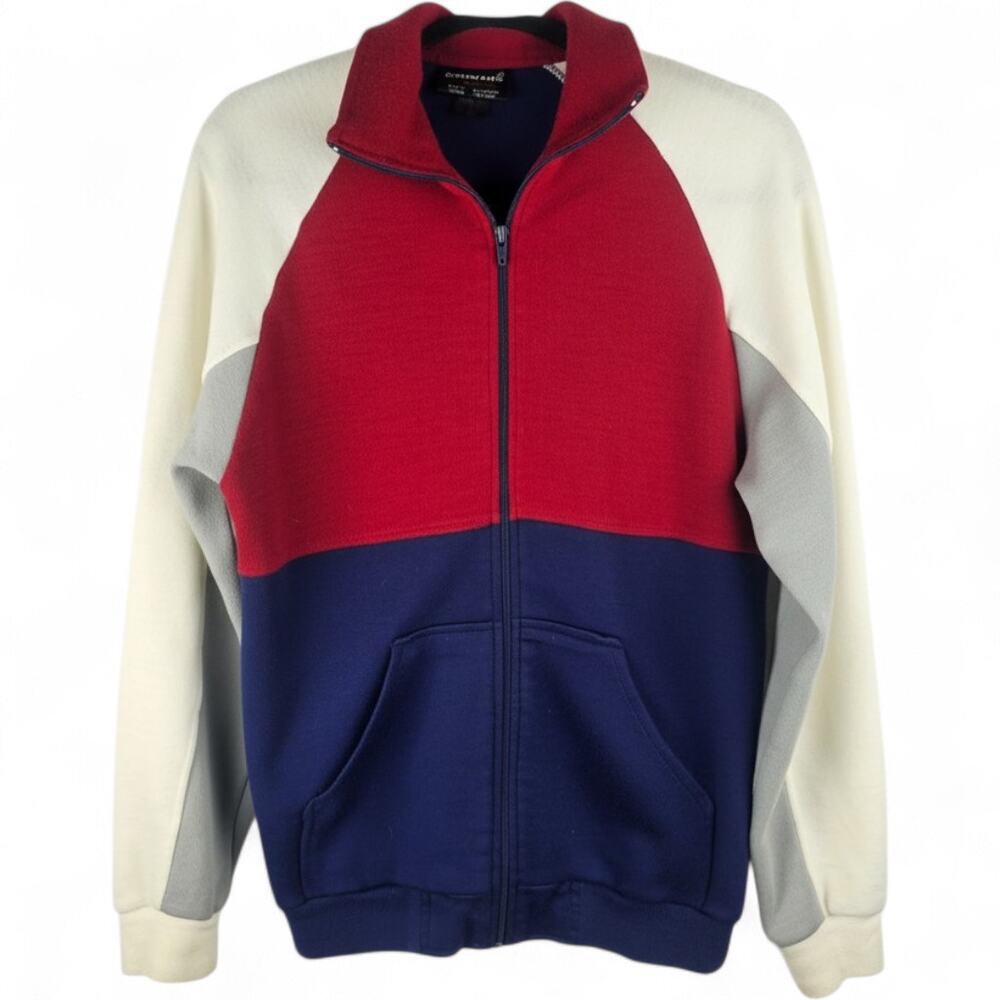 OSHMAN’S Colorblock Track Jacket Mens M Vintage 90s Retro Athletic Preppy Casual